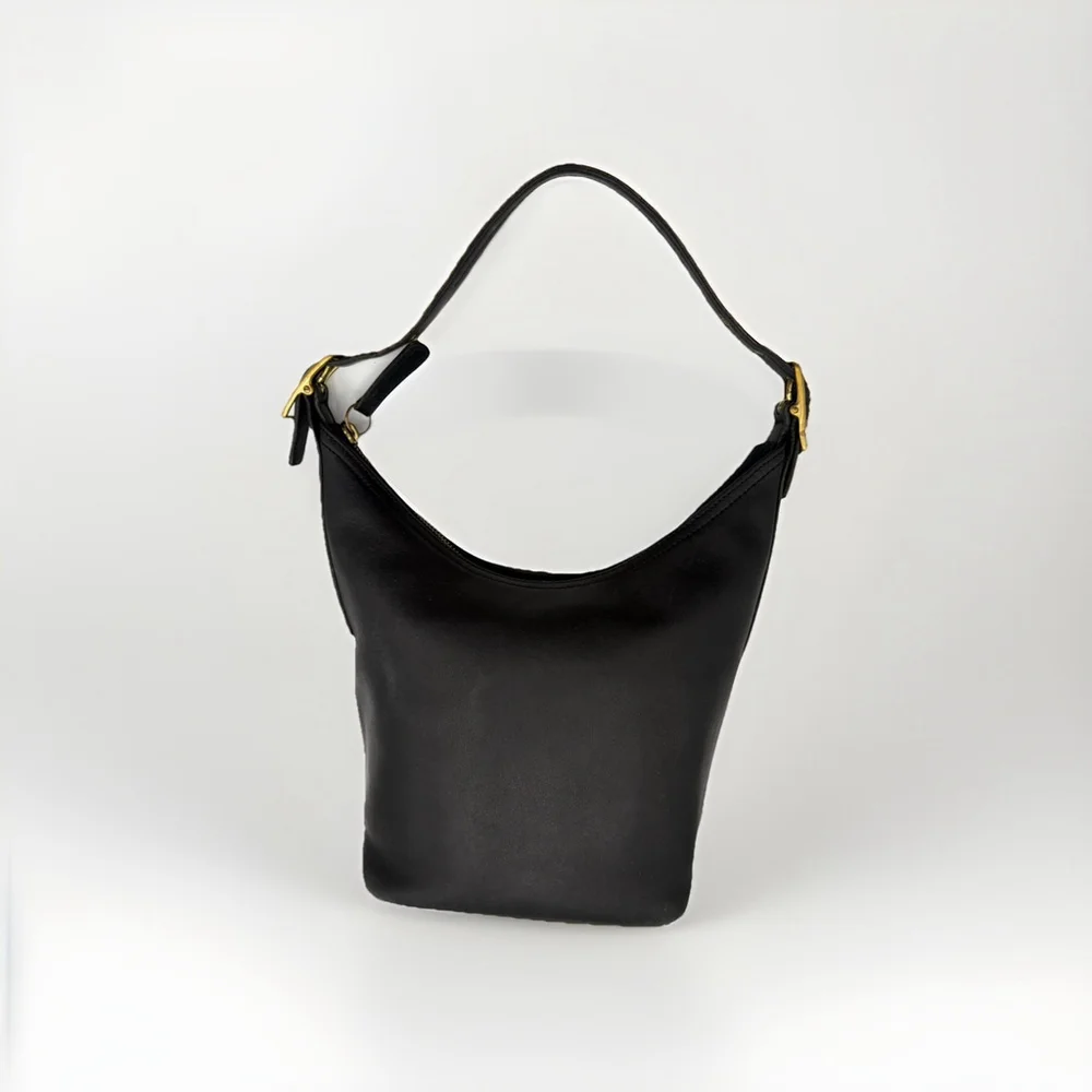 Vintage Coach Legacy 9823 Black Leather Shoulder Bag Minimalist 90s Made in USA